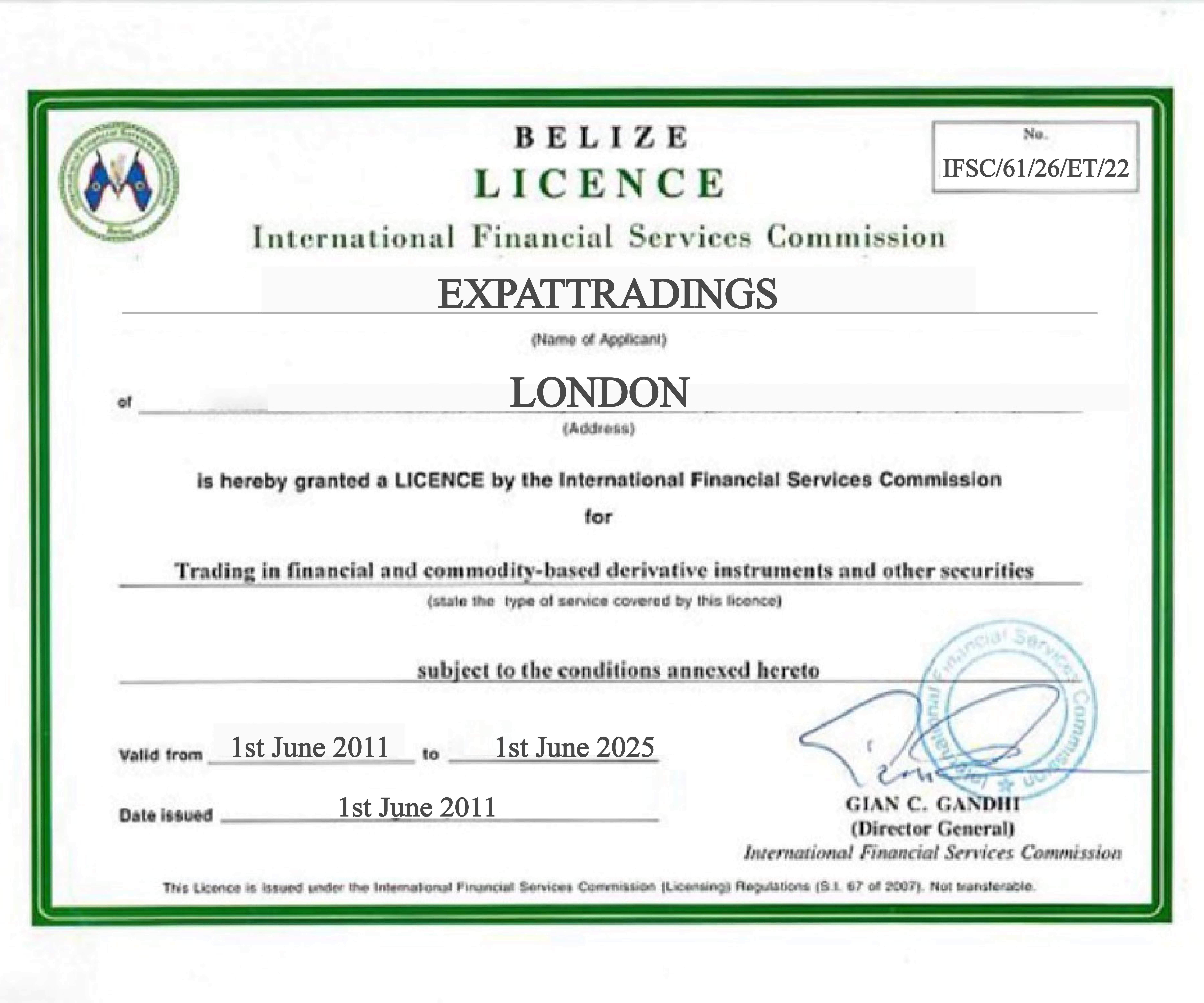 Expattradings CERTIFICATE